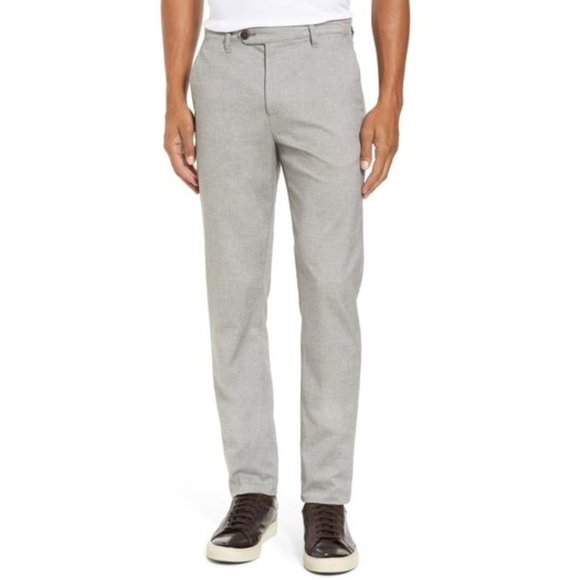 NWT Ted Baker Men's  Modern Slim Fit Big & Tall Trousers Size 36L Gray $230 G628 - Picture 1 of 1